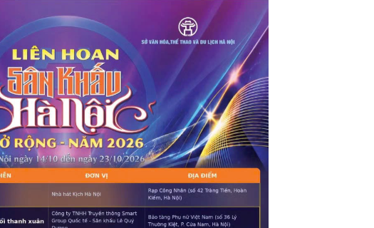 Liên hoan Sân khấu Hà Nội mở rộng năm 2026